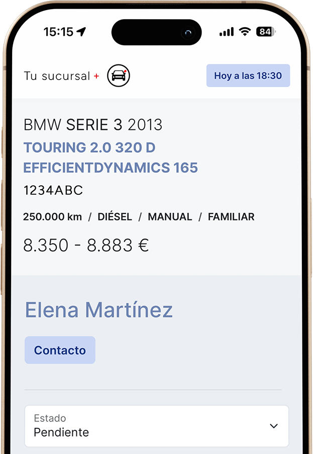 App de gestión en iPhone
